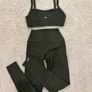SET Active Dark Olive Sports Bra and Leggings Set